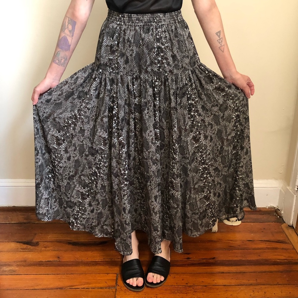 Vintage Carole Little for Saint Tropez West snakeskin pattern maxi skirt!